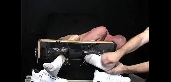  Twink Chet teased with softcore bondage foot fetish torment